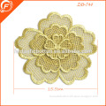 fashion chiffon gold braid flower free standing embroidery lace